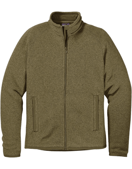 Green military colored rain jacket without a hood and a Zip-up