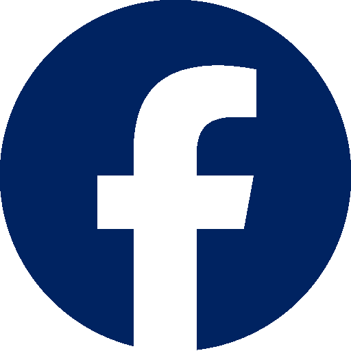 Social Media Facebook Icon, with a dark blue background and transparent F forming the F logo in facebook