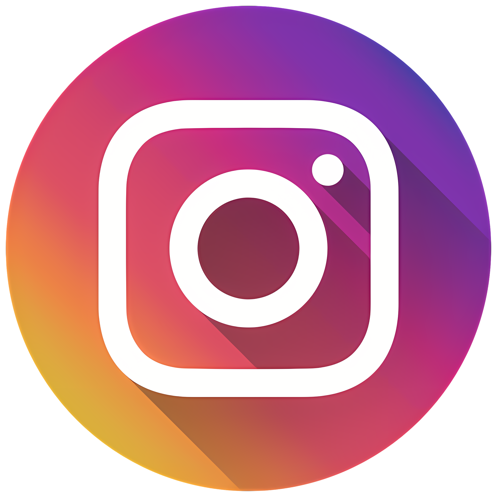 Social Media Instagram Logo in vibrant colors. Purple, pink, red, orange and yellow with a white old TV in the middle